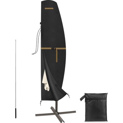 Housse Protection pour Parasol Imperméable Housse Parasol de Jardin Exterieur avec Tige Télescopique et Grilles D’aération,Couverture pour Parasol pour Ø 2 à 3 m Parasol,265x40/70/50cm (1/5)