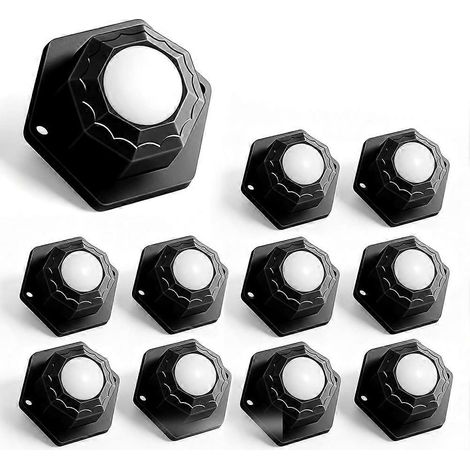 Lot de 12 roulettes plates auto-adhésives robustes pour meubles, avec vis, roulements à billes silencieux à 360° (1/5)