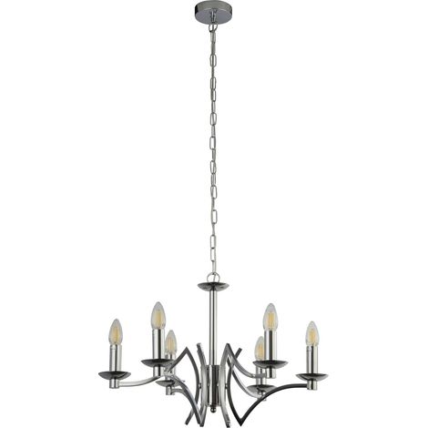Searchlight Ascot 6 Lumière Pendentif Chrome (1/3)