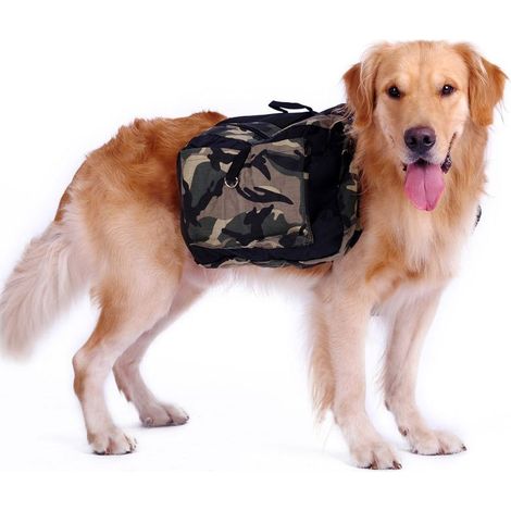 Sac à Dos pour Chiens avec de Grandes Poches, Sac à Bandoulière Sac de Belle Harnais Réglable pour Les Grands Chiens De Plein Air Randonnée Camping en Marchant(L) (1/5)