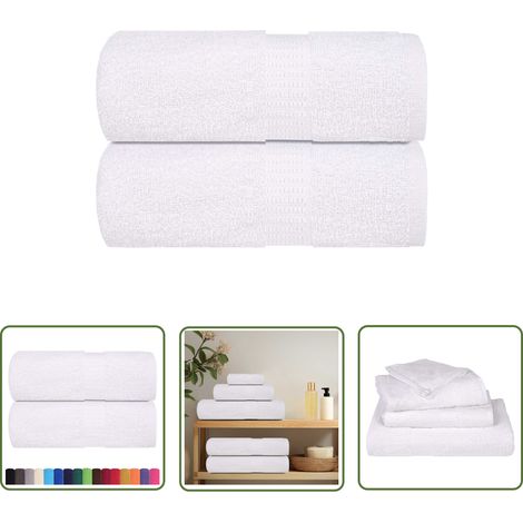 vidaXL Waschlappen 2 Stk. Weiß 15x21 cm 360 g/m² 100% Baumwolle (1/5)