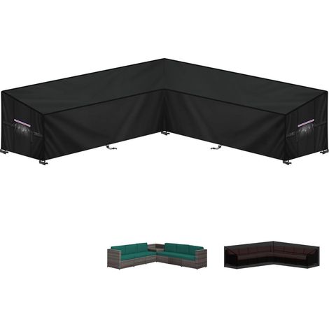 Gartensofa Abdeckung L-Form wasserdicht für Ecksofa & Loungegruppe, 265x265cm (1/5)
