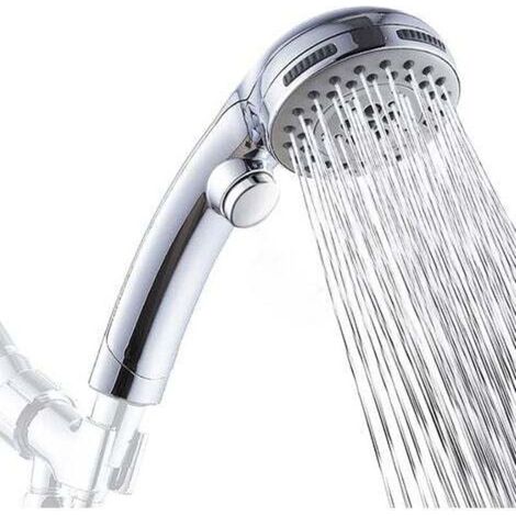 Pommeau de douche Arrêt instantané Pommeau de douchette 5 buses au choix Pommeau de douche（blanc） (1/5)