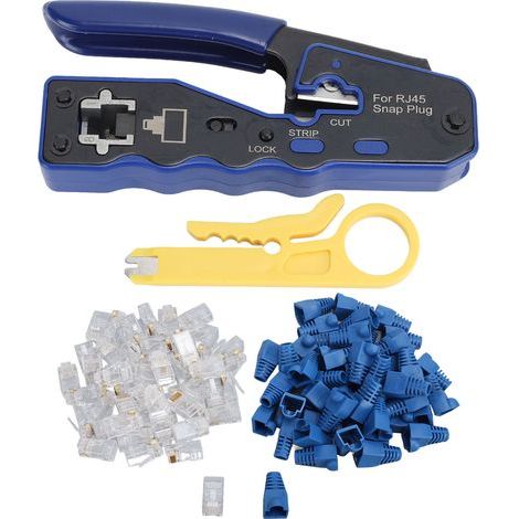 Pince à Sertir de continuité, Dénudeur de Fil Portable en Acier au Carbone, Large compatibilité Cat5 Cat5e Cat6, Large Application, Pince à Sertir Durable pour Ordinateur (1/5)