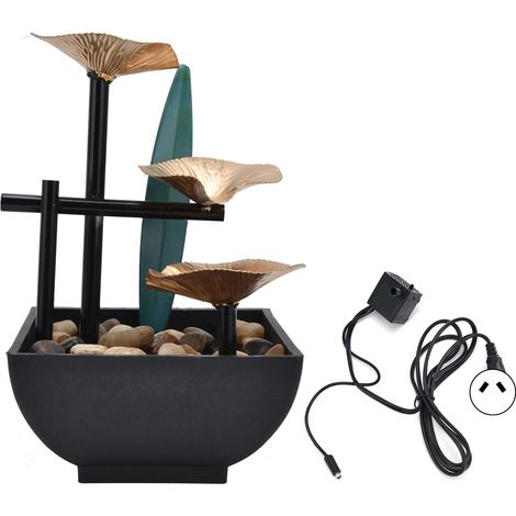 Fontaine décorative en fer forgé, ornement d'eau courante Feng Shui pour maison, meuble TV, bureau, prise AU 220-240V (1/5)