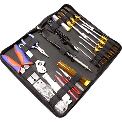 BeMatik - Estuche de herramientas varias de 20 piezas modelo GTK-050B con soldador
