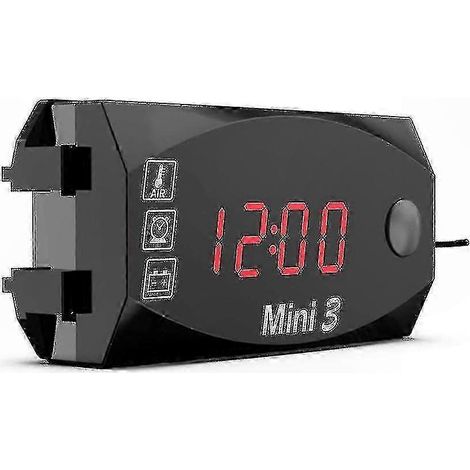 Accessoire 3 en 1 pour moto : horloge numérique, voltmètre et thermomètre (20 balais latéraux) (1/5)