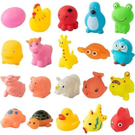 30 Jouet Bain, Animaux Flottants, Caoutchouc Souple, Sans BPA, Pour Baignoire Enfant (1/4)