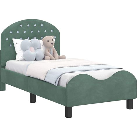 Toddler Bed Frame with Headboard Sea Green 70 x 140 cm Velvet vidaXL