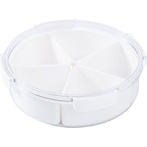 4 Compartment Snack Box Transparent Multifunctional Tight Sealing Divided Food Storage Containers for Office Round