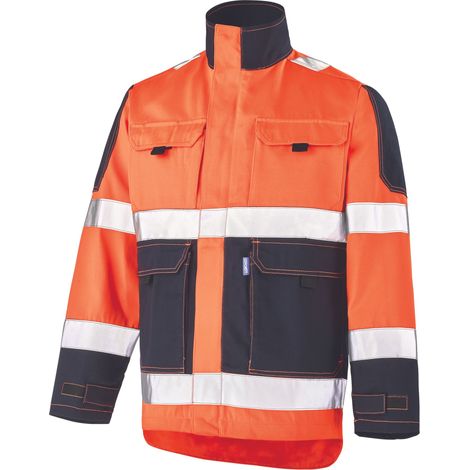 Blouson Haute Visibilite Orange Fluo CEPOVETT FLUO TECH - Norme EN ISO 20471 Classe 2 - Bandes Reflechissantes - EPI Cat. 2