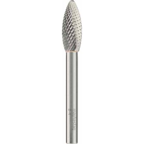 Fraise Rotative HM Tige Cylindrique Forme Flamme Croisée - Diamant D. 8 x Lt. 65 x Lu. 20 x Q. 6 mm - Diamwood