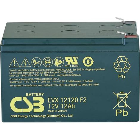 csb EVX 12120 batteria AGM 12 Ah nera