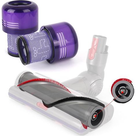 Brosse à rouleau et Filtre HEPA Post Compatible avec Dyson V11 Animal, V11 Torque Drive, V15 Detect Pièces détachées pour aspirateur sans fil, pour 970013-02 970100-05 969331-01 (1/5)