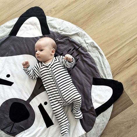Tapis de jeu en coton avec de jolis animaux de dessin animé pour bébés et enfants (1/4)