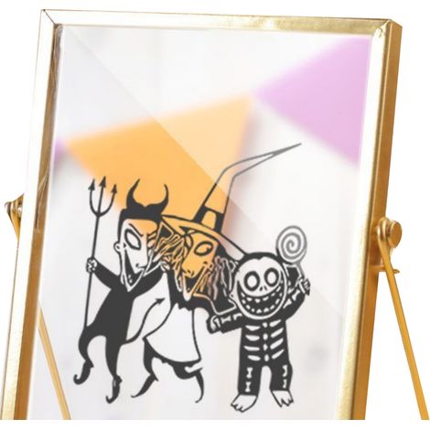Cadre photo acrylique doré imperméable, décoration murale Halloween, tableau ornement 14,5x19,5cm, thème festif, sans verre, élégant, CBS721X01 (1/4)