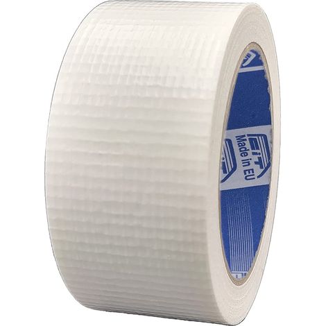 Ruban toilé américain, duct tape, 50 mm x 25 mètres, imperméable, réparations et bricolage, isolant, pour tous types de réparations (Blanc) (1/5)