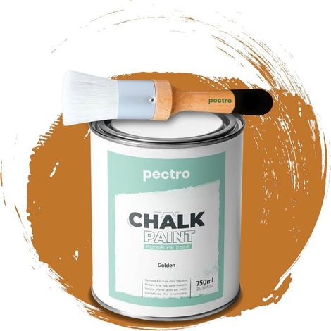 Pittura a Gesso - PECTRO - DORATA - 750ml - Pennello in Legno - Finitura Opaca
