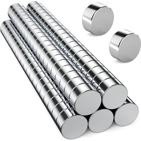 Aimants pour Tableau Magnétique 5x2 mm - Lot de 100 Aimants Néodyme Haute Puissance - Maison, Bureau et École - Argenté (1/5)