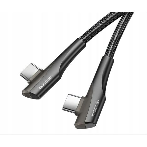 Cavo Toocki 90, alimentatore da 100 W da USB C a USB C con angolazione a 90 gradi, cavo angolato su entrambi i lati, 1 m. (1/5)