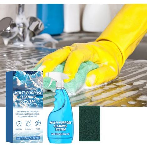 Nettoyant mousse multi-usages pour le nettoyage en douceur des plaques de cuisson et des ustensiles de cuisine - 120 ml + éponge à récurer -- (1/5)