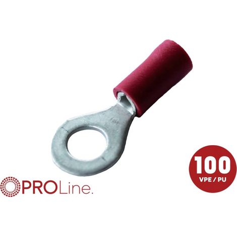 ACV 344351-1-0-p Cosse à oeillet Ø du trou=4.3 mm entièrement isolé rouge 100 pc(s) Piece