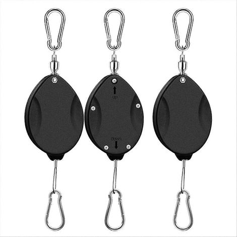 3 pièce robuste usage rétractable plante cintre plante Pulley pour suspendu plantes Easy pour Lift et Lower auto Lock (1/5)