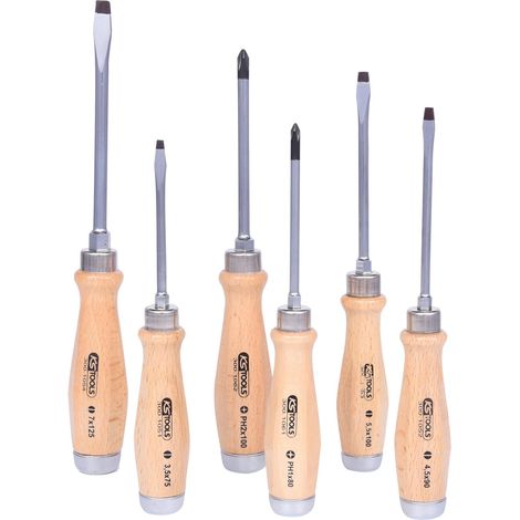 Kstools – Jeu de tournevis à frapper 6 pcs – Manche en hêtre ergonomique – Lame en chrome vanadium – Capuchon de frappe protecteur (1/10)