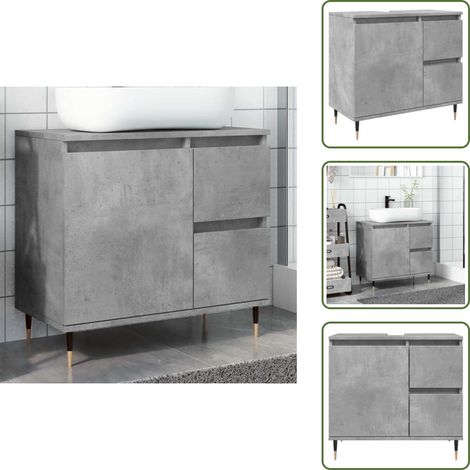 vidaXL Armoire de salle de bain gris béton 65x33x60 cm