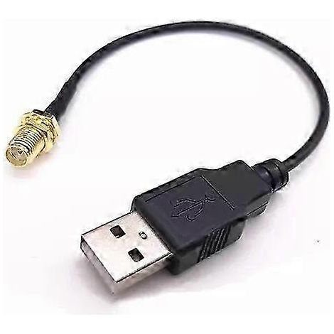 Adaptateur de connecteur SMA mâle/femelle vers câble coaxial USB pour le transfert de données informatiques. (1/2)