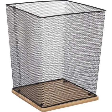 Corbeille de Bureau en Métal Havi 32cm Noir
