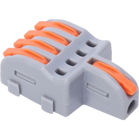 20 connecteurs de fil 1 entrée 4 sorties, répartiteur à pression, bornier de conducteur, pièces électriques (orange) (1/5)