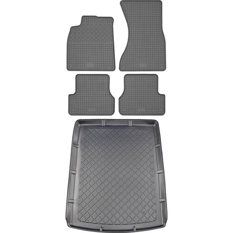 Ensemble de tapis de sol en caoutchouc pour Audi A6 C7 Avant Kombi (5 portes) de 09.2011 à 08.2018 : tapis de sol de voiture et tapis de coffre. (1/5)