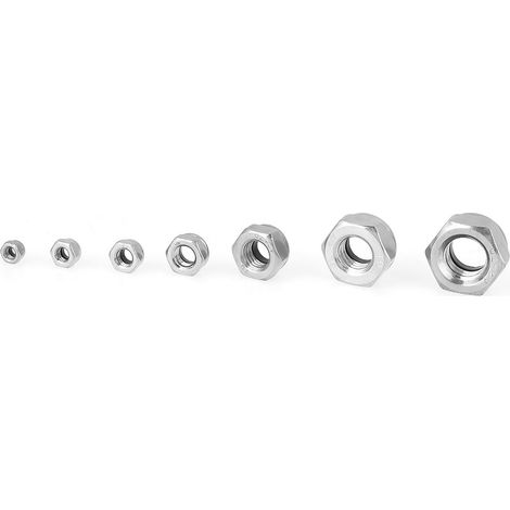 175pcs M3 M4 M5 M6 M8 M10 M12 Stainless Steel Hex Nuts Screw Assorted Kit