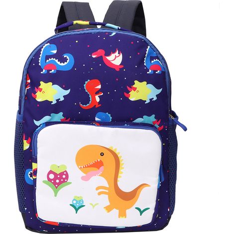 Sac à dos enfant dinosaure cartoon mignon bleu foncé, cartable voyage maternelle garçon fille, petit sac à dos bébé (1/5)