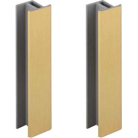 Conector para zócalo de 2 x 120 mm, acabado en oro cepillado, herraje de cocina, conector para patas de muebles, perfil de plástico PVC. (1/3)