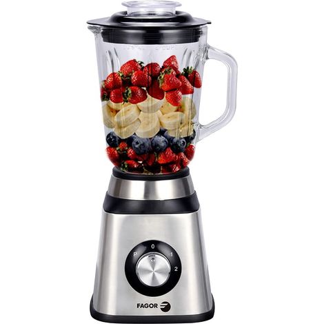 Blender en verre 1,5 l avec bol en verre, mixeur smoothies et smoothies, 2 vitesses + pulse, lames en acier inoxydable, Blender pour fruits, crèmes et sauces, nettoyage facile. (1/5)