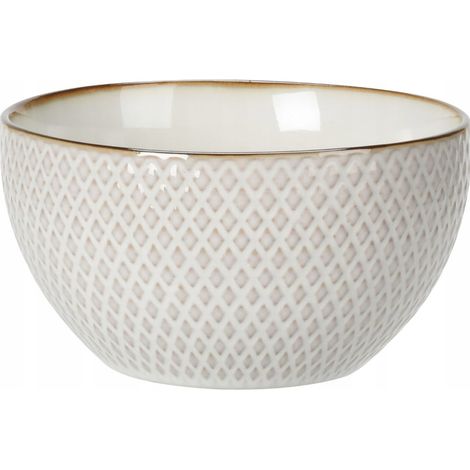 Bol de porcelana blanca con detalles dorados, 650 ml. (1/3)