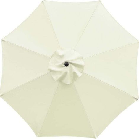 Parasol De Jardin 3.0m Dessus De Parapluie De Remplacement pour 8Bras, Toile De Rechange Housse De Parapluie,pour Terrasse/Jardin/Piscine/Parapluie en Porte-à-Fau (Off White, 3m/8-ribs) (1/4)