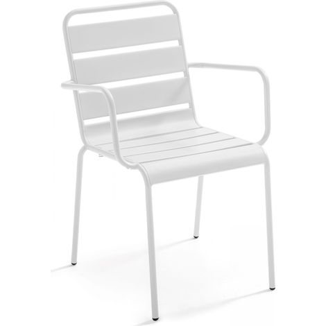 Fauteuil en métal blanc - Palavas