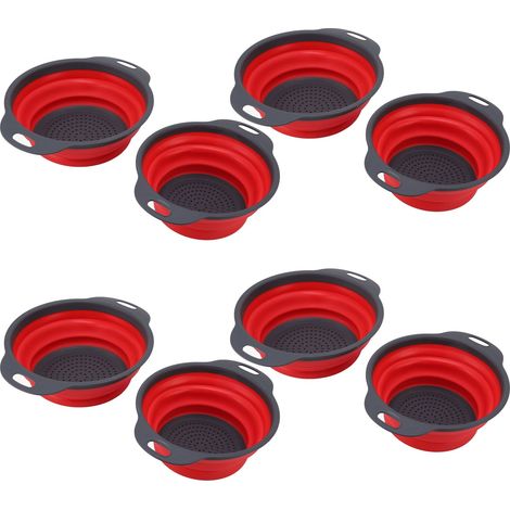8-teiliger faltbarer Abtropfkorb, ergonomisches Design, geruchsneutral, langlebig, ideal zum Waschen von Obst und Gemüse (1/5)