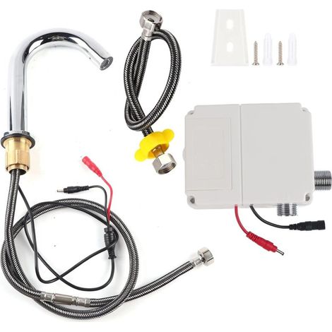 Automatischer Wasserhahn, Infrarotsensor-Waschtischarmatur mit Gewinde, berührungsloser Edelstahl-Küchenarmatur, batteriebetrieben, für Küchenwaschbecken