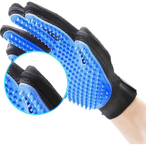 Weicher Pflegehandschuh, effektive Fellentfernung für Haustiere, Haarentfernungsbürste, Massagegerät für Hunde und Katzen (1/5)