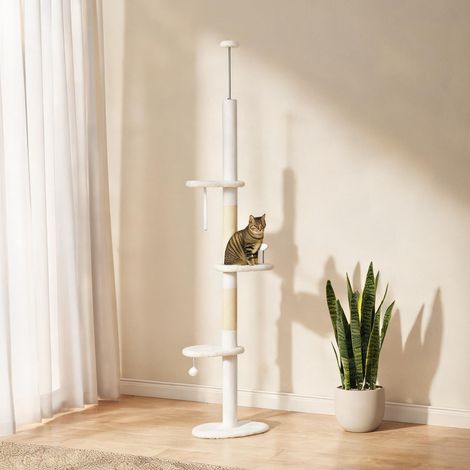 Arbre à chat blanc du sol au plafond 225 à 255 cm (1/5)