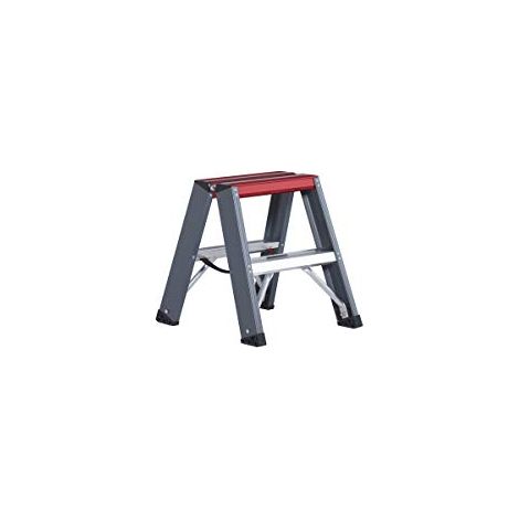 Escalera de tijera de peldaños planos de aluminio  ascenso por (1/5)