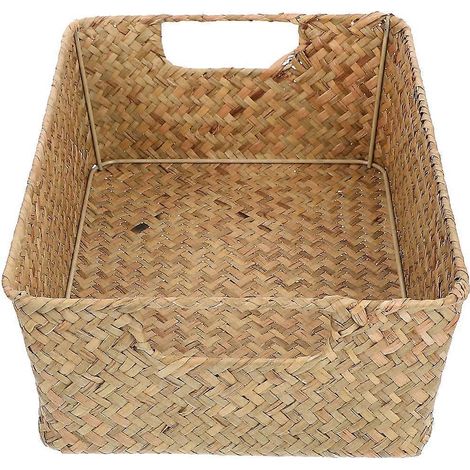 Panier à pain corbeille à fruits boîte à goûter multifonctionnelle rangement bijoux domestique marron clair 30x20x10 cm 1 pièce (1/5)