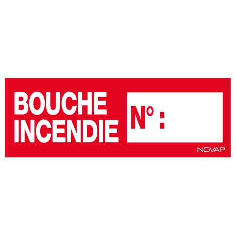 Panneau Bouche d'incendie n° - Rigide 330x120mm - 4140773
