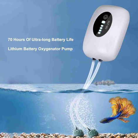 Eosnow Aquariumluftpumpe USB-wiederaufladbare Sauerstofffischtank Bubbler mit hoher Kapazität 2600 mAh Lithiumbatterie Stille Betrieb langlebiger und tragbares Design Automatisches Start-up ideal für  (1/5)
