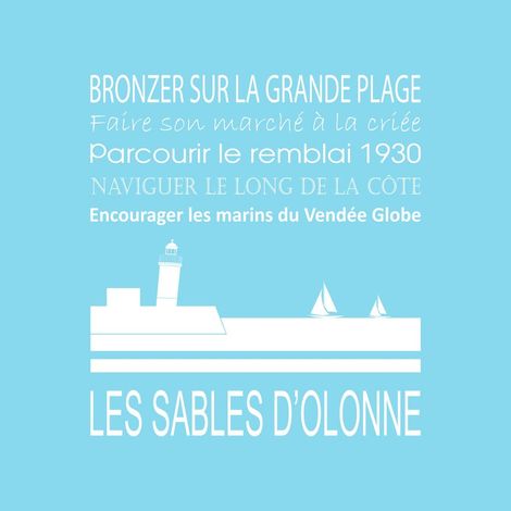 Tableau sur toile les sables d'Olonne bleu clair 30x30 cm - Impression sur Toile Murale Décorative - Image imprimée en HD sur Toile - Toile sur Châssis en Bois FSC - Fabriqué en France (1/4)
