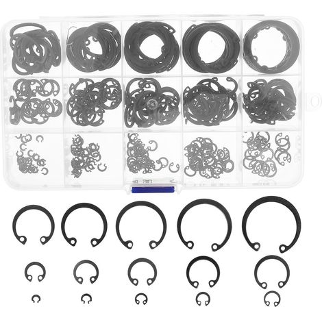 Clips métalliques assortis en manganèse 65, boîte de rangement, usinage précis, pour applications mécaniques industrielles (1/5)
